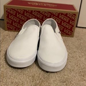 White Slip On Vans